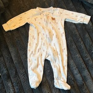 Child of Mine Cream and Brown Footed One Piece